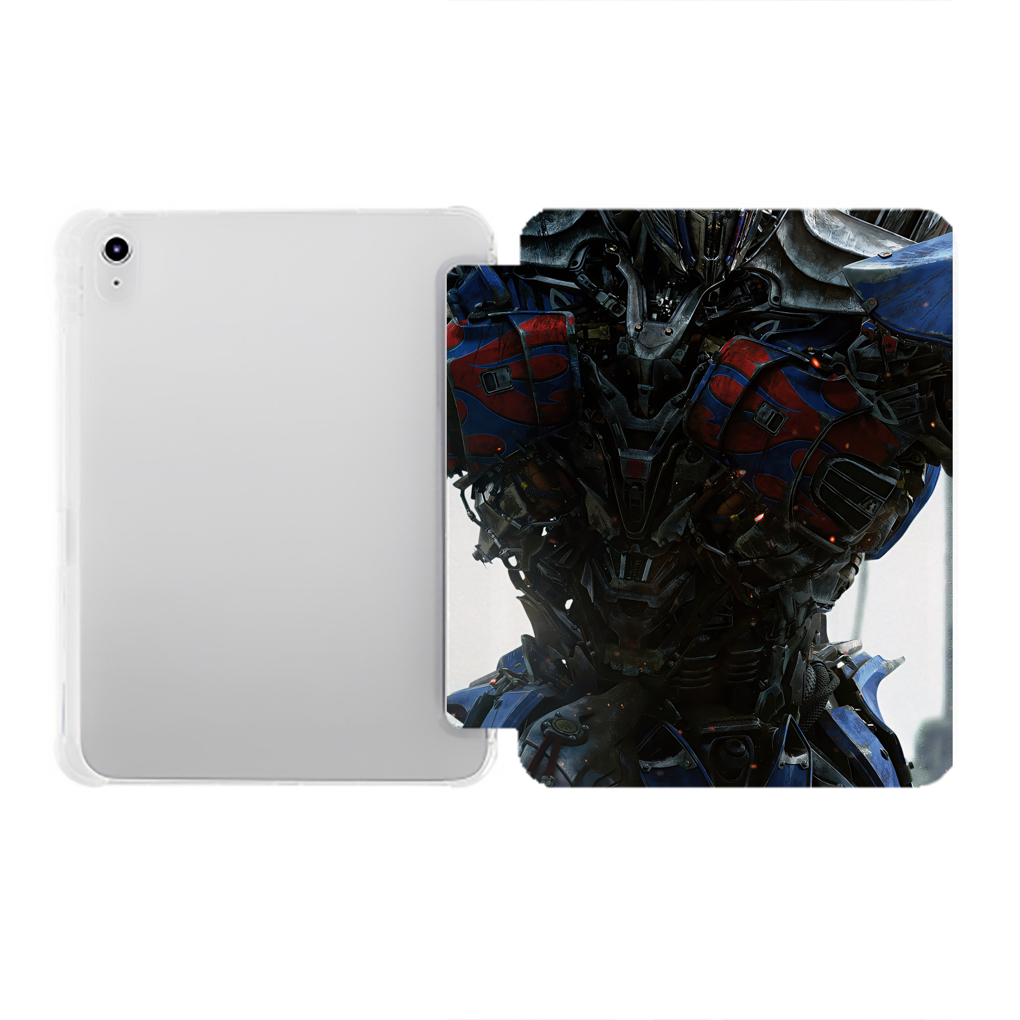 （画像用） Transformers トランスフォーマー IPad ケース ペン収納付き 三つ折りスタンド PUレザー×シリコン 対応機種9.5/10.5/10.9インチ